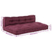 Perna pentru canapea pe palet 2 pcs Bordo 120 x 80 x 38 cm - WALTI WALTI