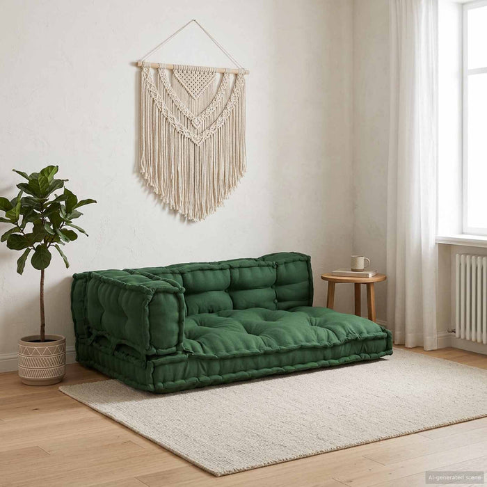 Perna pentru canapea pe palet 3 pcs Verde 120 x 80 x 38 cm - WALTI WALTI