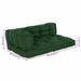 Perna pentru canapea pe palet 3 pcs Verde 120 x 80 x 38 cm - WALTI WALTI