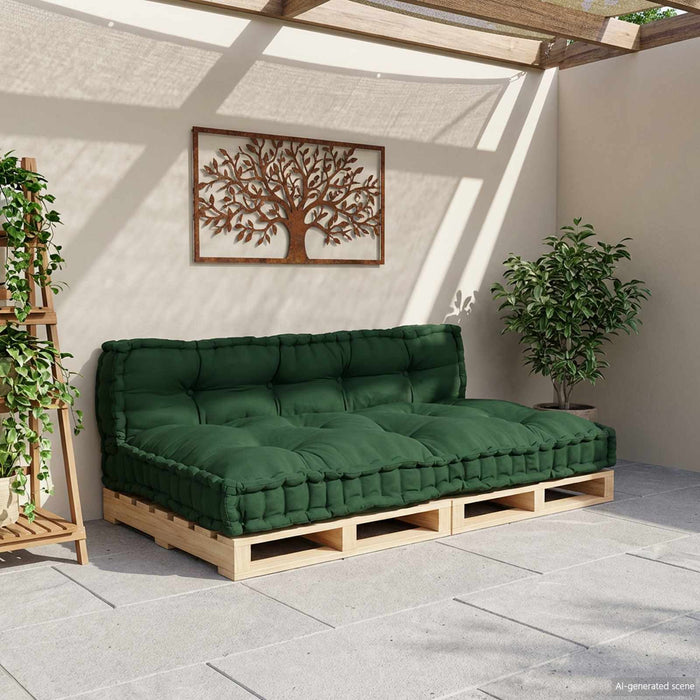 Perna pentru canapea pe palet 2 pcs Verde 120 x 80 x 38 cm - WALTI WALTI