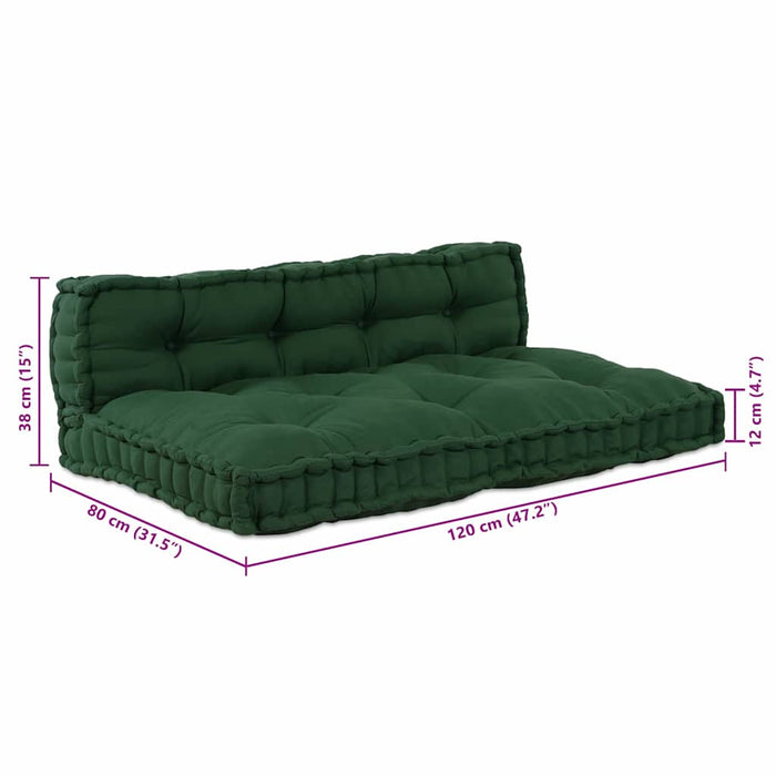 Perna pentru canapea pe palet 2 pcs Verde 120 x 80 x 38 cm - WALTI WALTI
