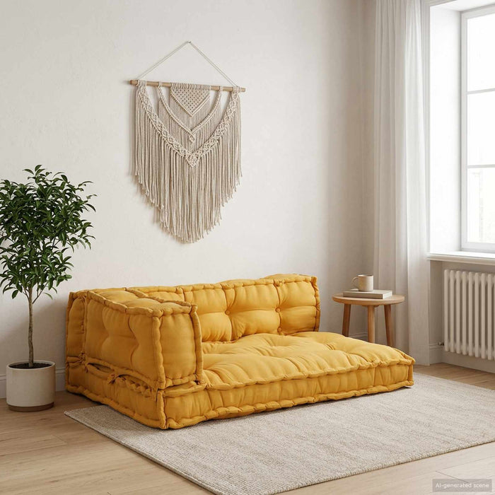 Perna pentru canapea pe palet 3 pcs Galben 120 x 80 x 38 cm - WALTI WALTI