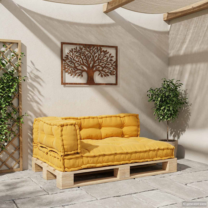 Perna pentru canapea pe palet 3 pcs Galben 120 x 80 x 38 cm - WALTI WALTI
