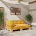 Perna pentru canapea pe palet 3 pcs Galben 120 x 80 x 38 cm - WALTI WALTI