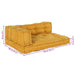 Perna pentru canapea pe palet 3 pcs Galben 120 x 80 x 38 cm - WALTI WALTI