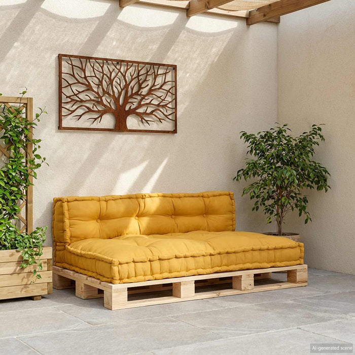 Perna pentru canapea pe palet 2 pcs Galben 120 x 80 x 38 cm - WALTI WALTI