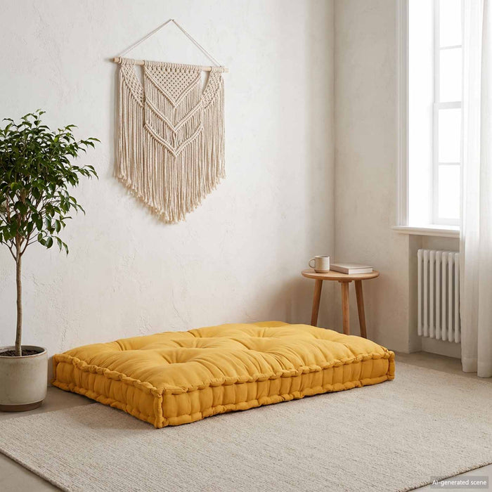 Perna pentru canapea pe palet Galben 120 x 80 x 12 cm Țesătură - WALTI WALTI