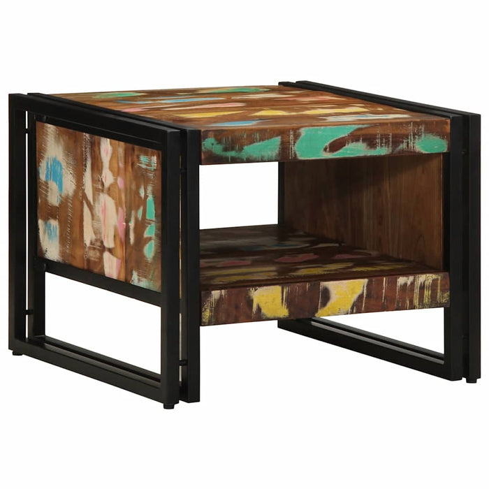 Masuta de cafea multicolora 50x50x38 cm lemn masiv recuperat - WALTI WALTI