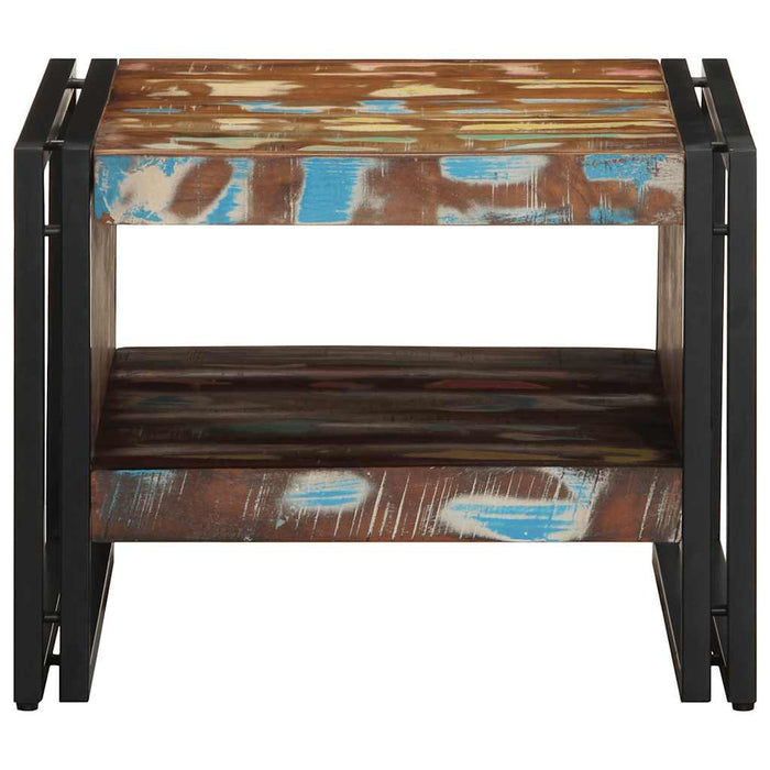 Masuta de cafea multicolora 50x50x38 cm lemn masiv recuperat - WALTI WALTI