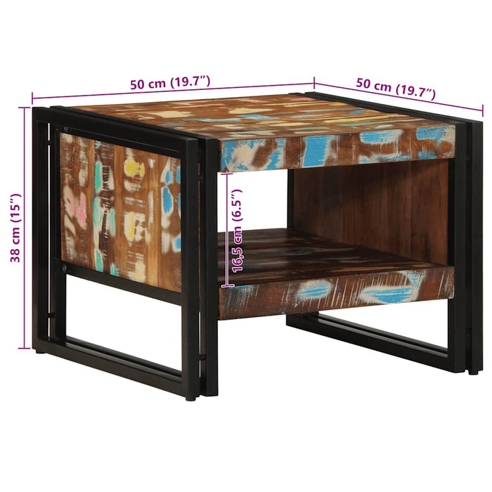 Masuta de cafea multicolora 50x50x38 cm lemn masiv recuperat - WALTI WALTI