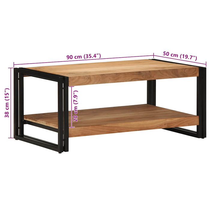 Masuta de cafea 90x50x38 cmdin lemn masiv de salcam WALTI