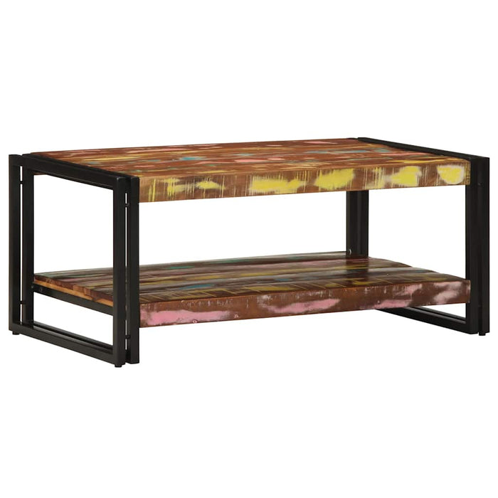 Masuta de cafea multicolora 90x50x38 cm lemn masiv recuperat - WALTI WALTI