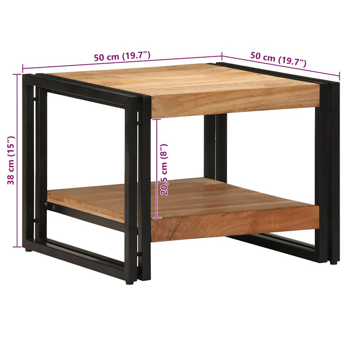 Masuta de cafea 50x50x38 cm din lemn masiv de salcam - WALTI WALTI