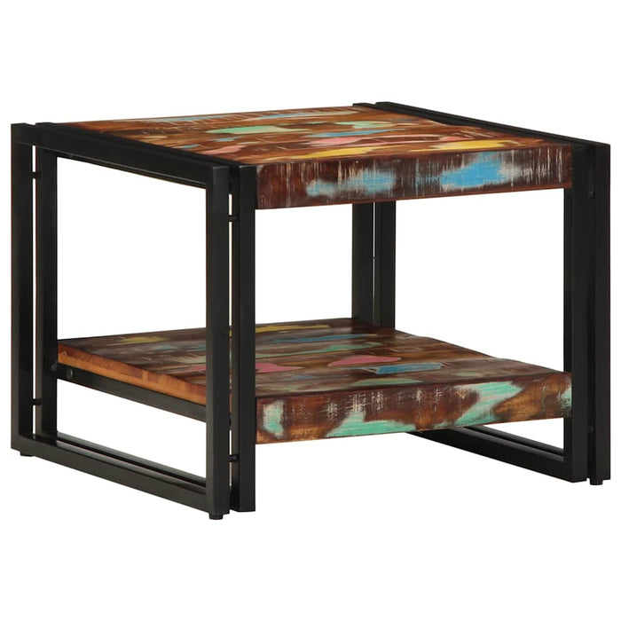 Masuta de cafea multicolora 50x50x38 cm lemn masiv recuperat - WALTI WALTI