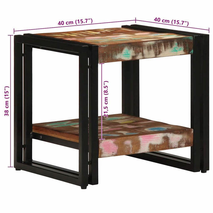 Masă de cafea Multicolour 40 x 40 x 38 cm Lemn recuperat masiv - WALTI WALTI