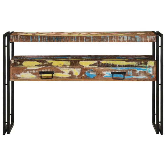 Masă de consolă cu sertar 120 x 33 x 75 cm Lemn recuperat masiv WALTI