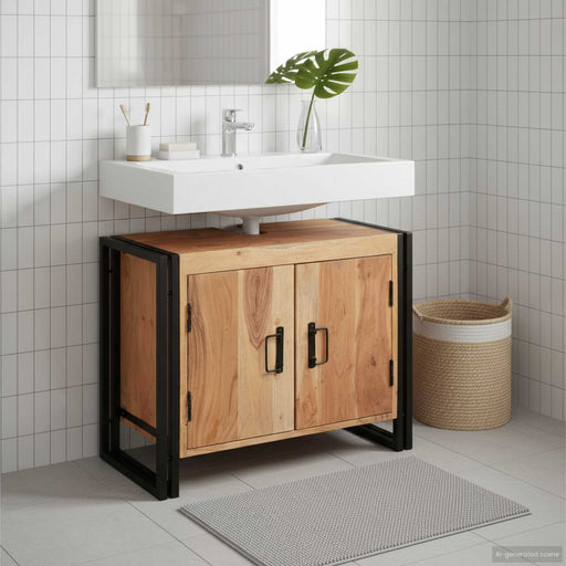 Dulap de chiuvetă Maro 71 x 33 x 58 cm Lemn Solid de Acacia - WALTI WALTI