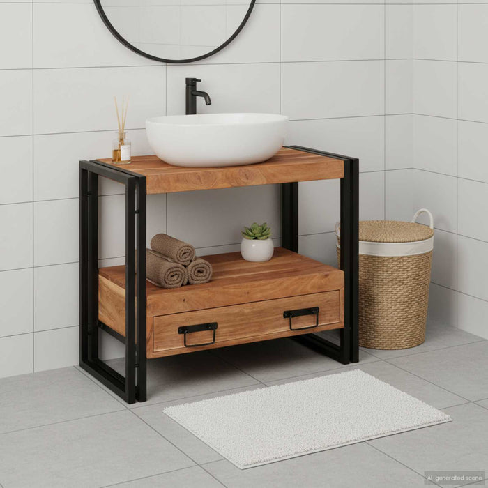 Dulap pentru toaletă Maro 71 x 33 x 58 cm Lemn Solid de Acacia - WALTI WALTI