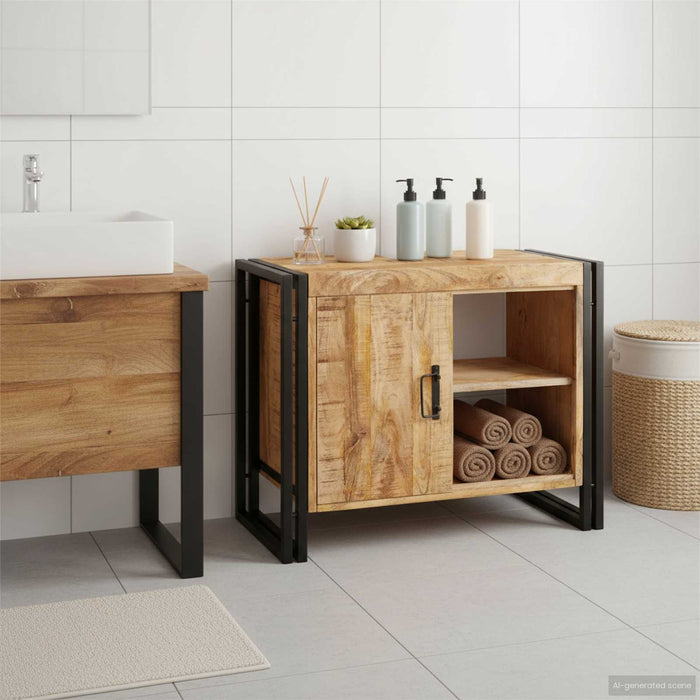 Dulap de chiuvetă Maro 71 x 33 x 58 cm Lemn de mango solid - WALTI WALTI