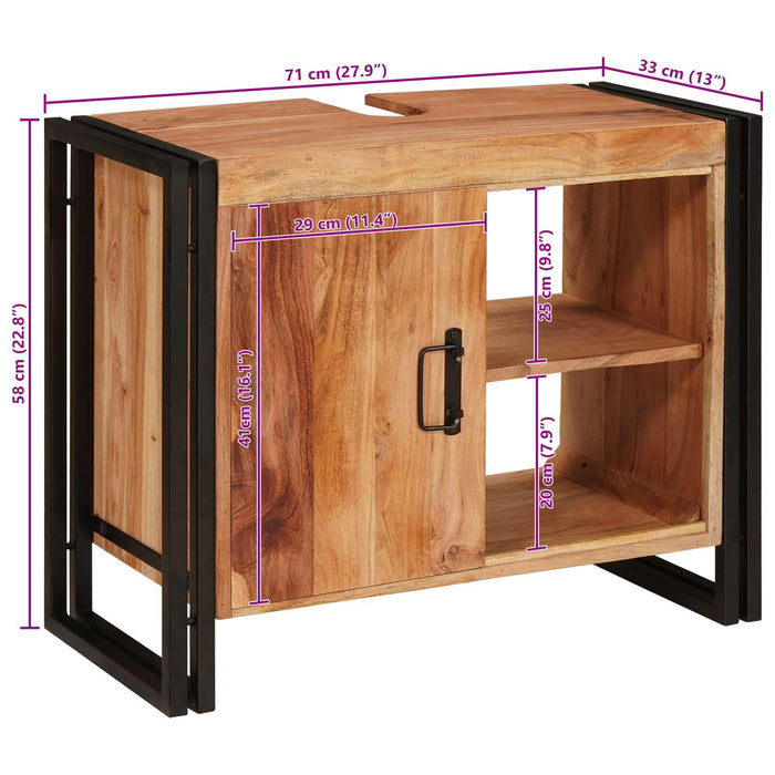 Dulap de chiuvetă Maro 71 x 33 x 58 cm Lemn Solid de Acacia - WALTI WALTI