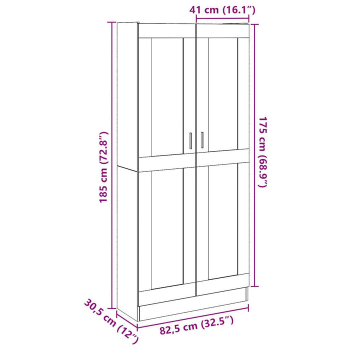 Dulap înalt, lemn vechi, 82,5x30,5x185 cm, lemn prelucrat - WALTI WALTI