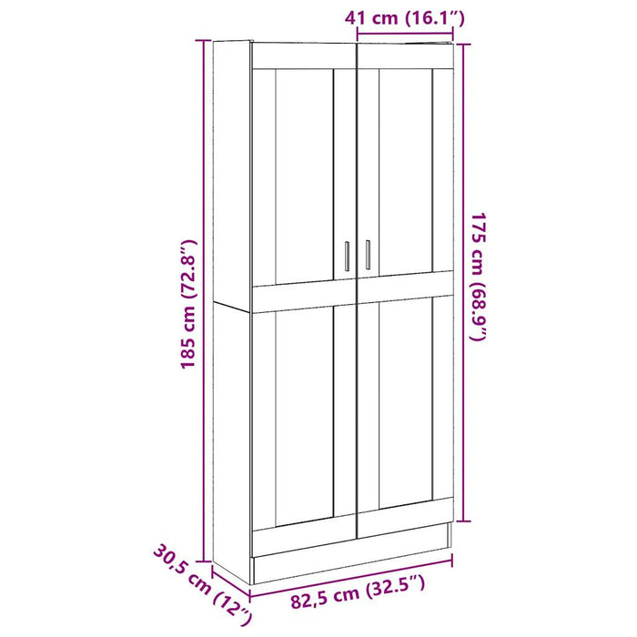 Dulap înalt, stejar artizanal, 82,5x30,5x185 cm, lemn prelucrat - WALTI WALTI