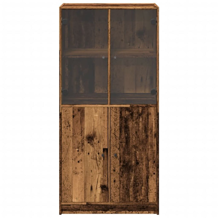 Dulap înalt cu uși, lemn vechi, 68x37x142 cm, lemn prelucrat - WALTI WALTI