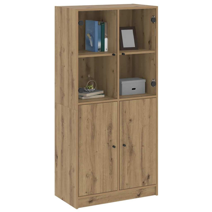 Dulap înalt cu uși stejar artizanal 68x37x142 cm lemn prelucrat - WALTI WALTI