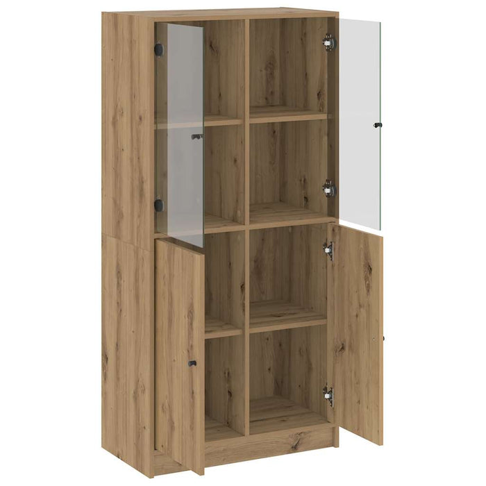Dulap înalt cu uși stejar artizanal 68x37x142 cm lemn prelucrat - WALTI WALTI