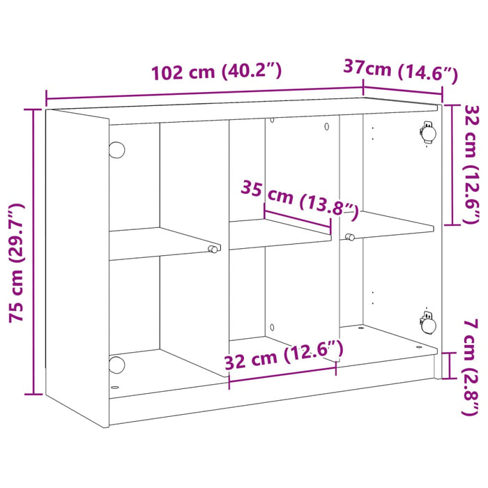 Dulap, lemn învechit, 102x37x75,5 cm, lemn prelucrat - WALTI WALTI