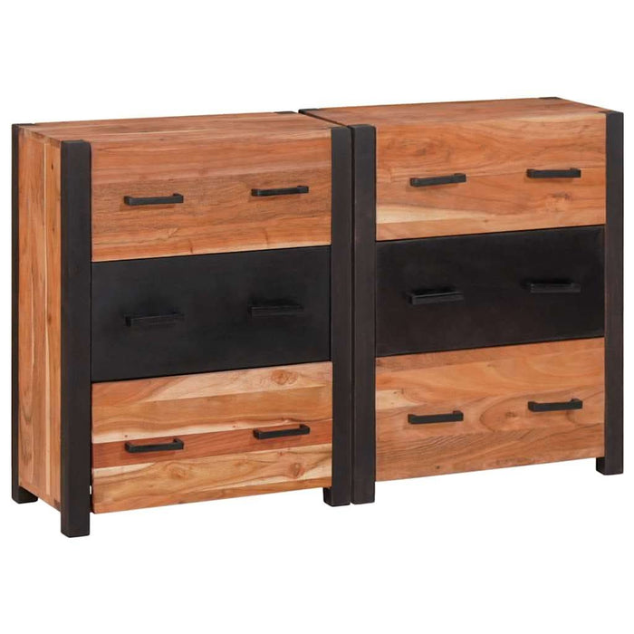 Bufet 3 pcs Maro 110 x 30 x 75 cm Lemn masiv de acacia - WALTI WALTI