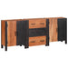 Bufet cu sertar 3 pcs Maro 55 x 30 x 75 cm Lemn masiv de acacia - WALTI WALTI