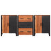 Bufet cu sertar 3 pcs Maro 55 x 30 x 75 cm Lemn masiv de acacia - WALTI WALTI