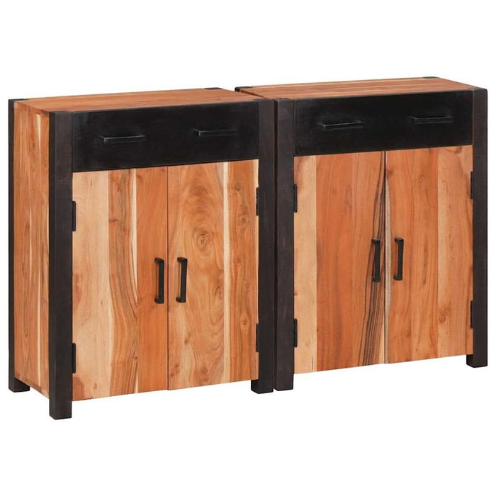Bufet 2 pcs Maro 110 x 30 x 75 cm Lemn masiv de acacia - WALTI WALTI