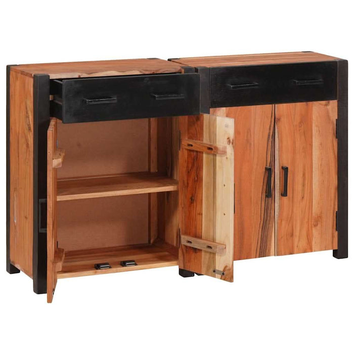 Bufet 2 pcs Maro 110 x 30 x 75 cm Lemn masiv de acacia - WALTI WALTI