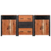 Bufet 3 pcs Maro 165 x 30 x 75 cm Lemn masiv de acacia - WALTI WALTI