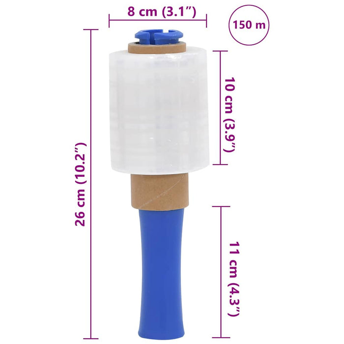 Film extensibil cu mâner 10 buc Transparente 23 µm 10 cm x150 m - WALTI WALTI