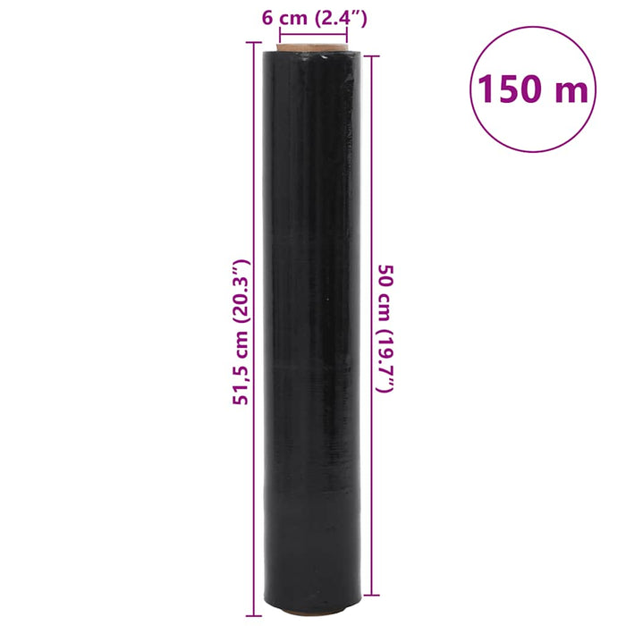 Film extensibil 2 buc Negru 17 μm 50 cm x 150 m - WALTI WALTI