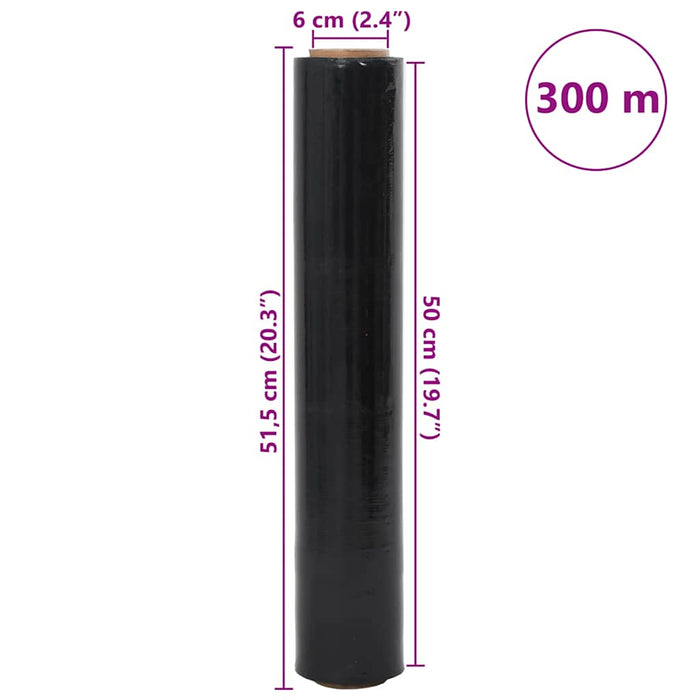 Film extensibil 6 buc Negru 30 μm 50 cm x 300 m - WALTI WALTI