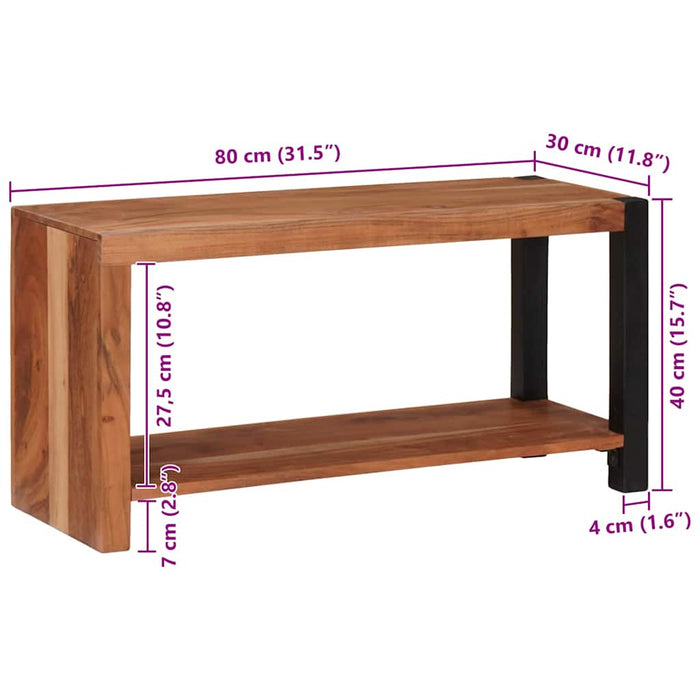 Raft pentru cărți Maro 80 x 30 x 40 cm Lemn masiv de acacia - WALTI WALTI