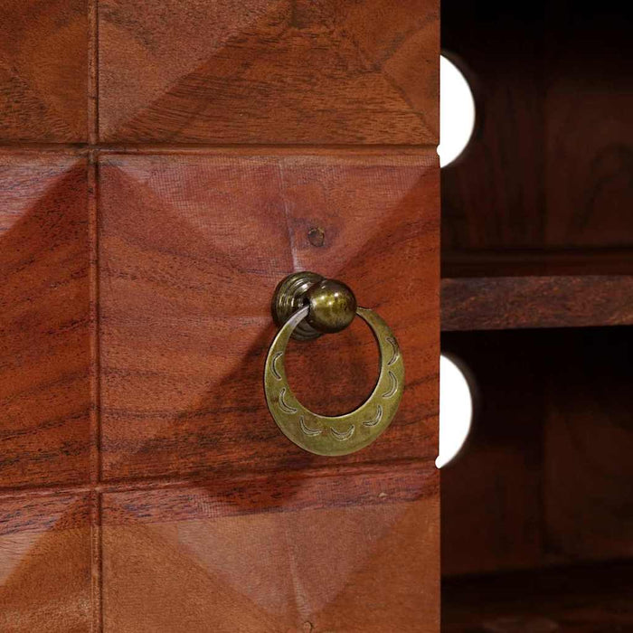 Cabinet TV maro miere 112 x 30 x 48 cm lemn masiv de acacia - WALTI WALTI