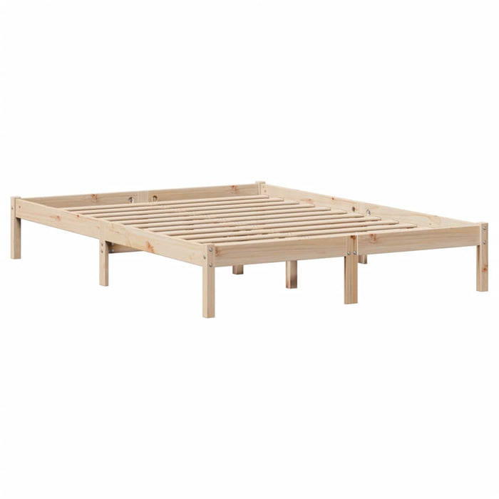 Pat cu bibliotecă fără saltea, 135x190 cm, lemn masiv de pin - WALTI WALTI