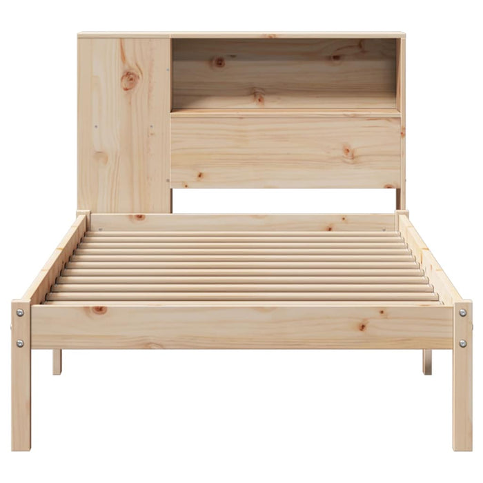 Pat cu bibliotecă fără saltea, 75x190 cm, lemn masiv de pin WALTI