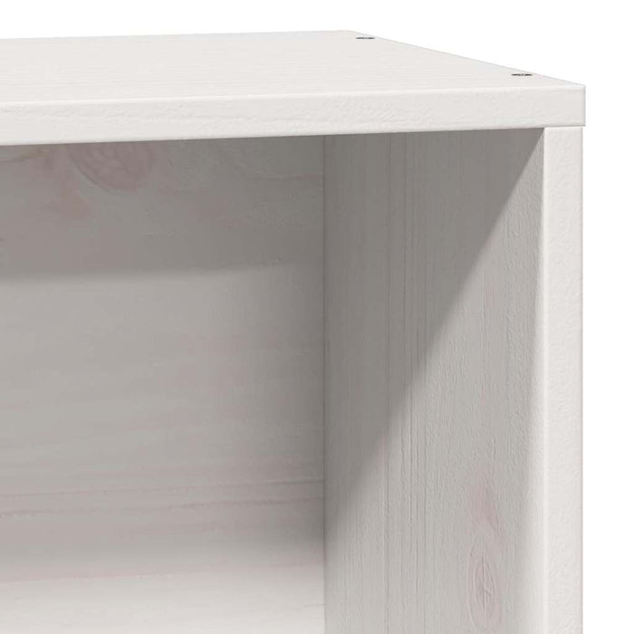 Pat cu bibliotecă fără saltea, alb, 75x190 cm, lemn masiv pin WALTI