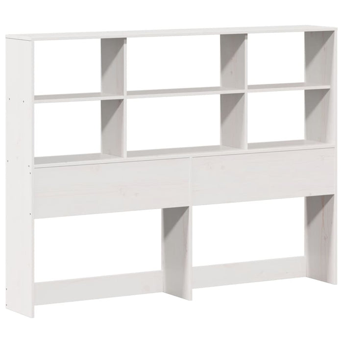 Pat cu bibliotecă fără saltea, alb, 160x200 cm, lemn masiv pin - WALTI WALTI