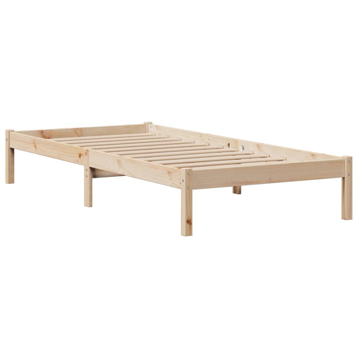 Pat cu bibliotecă fără saltea, 75x190 cm, lemn masiv de pin - WALTI WALTI
