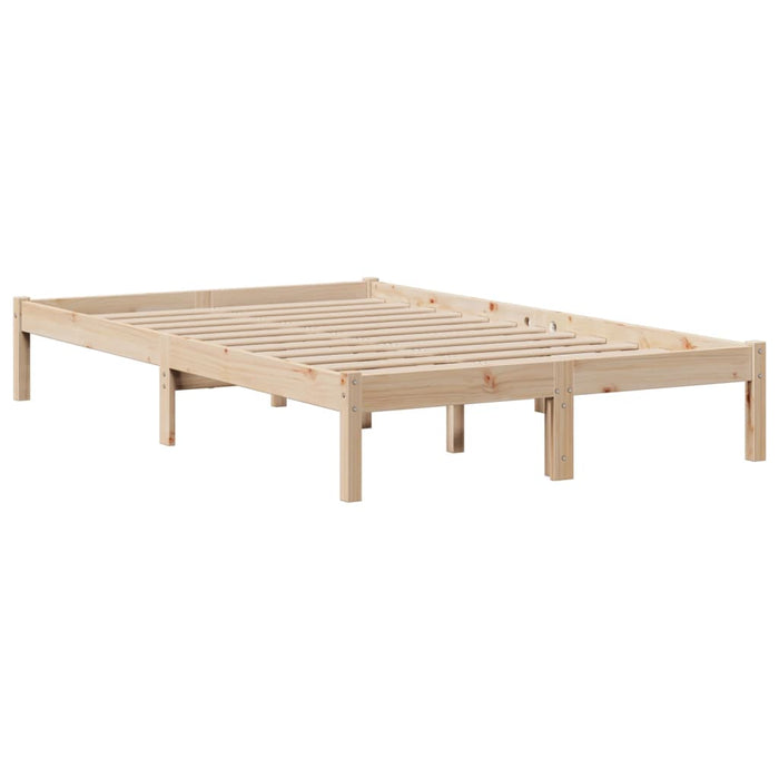 Pat cu bibliotecă fără saltea, 135x190 cm, lemn masiv de pin - WALTI WALTI