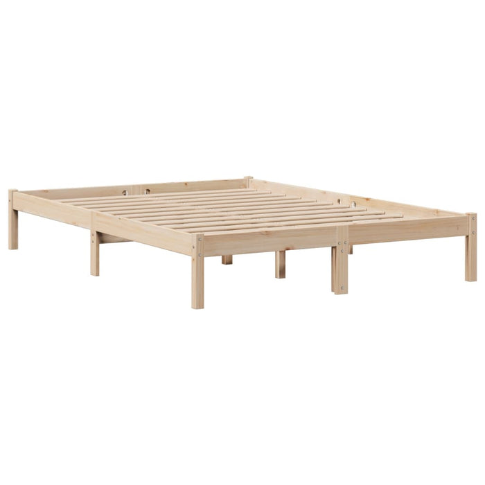 Pat cu bibliotecă fără saltea, 140x190 cm, lemn masiv de pin WALTI