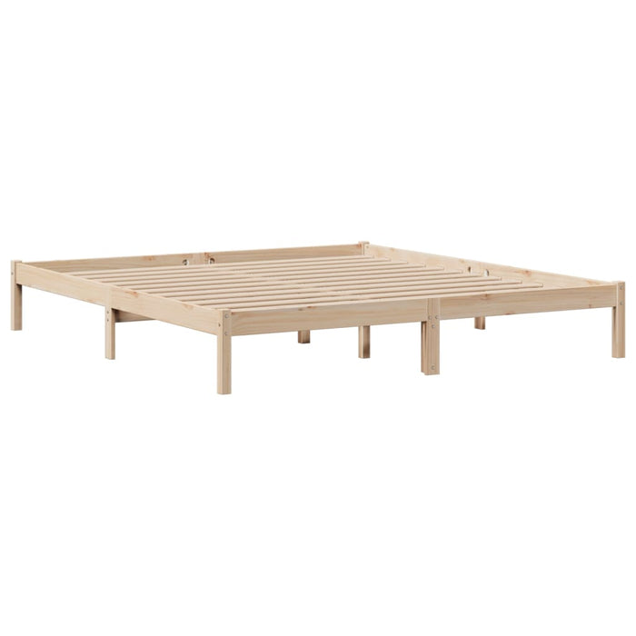 Pat cu bibliotecă fără saltea, 180x200 cm, lemn masiv de pin - WALTI WALTI