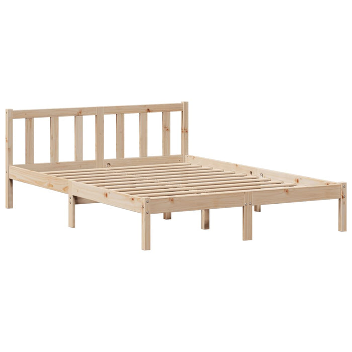 Pat cu bibliotecă fără saltea, 135x190 cm, lemn masiv de pin WALTI